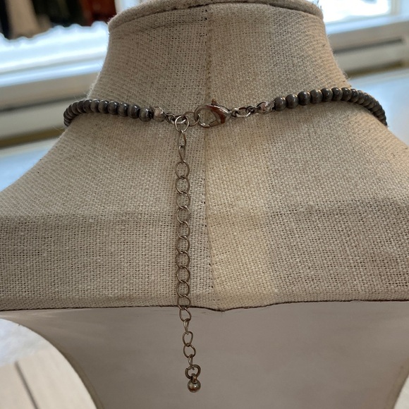 Elegant Turquoise and Silver Beaded Necklace - Picture 2 of 3